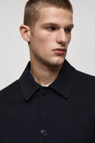 Surchemise twill coton poches - Bleu marine