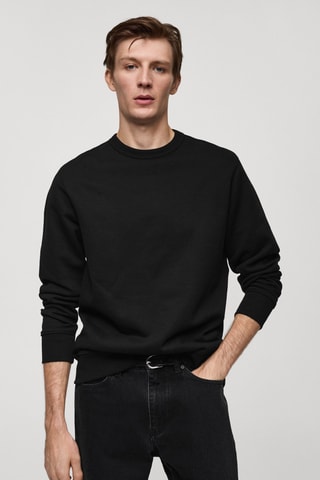 Sweat-shirt tissu éponge coton - Noir