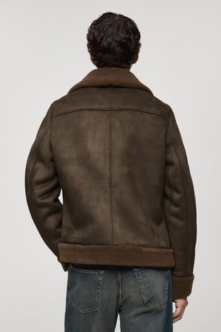 Veste double face effet daim - Cognac