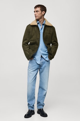 Veste double face intérieur moutonné - Kaki