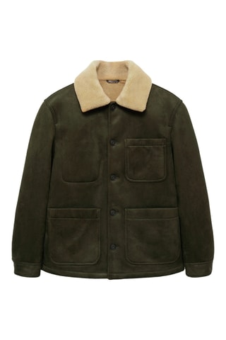 Veste double face intérieur moutonné - Kaki