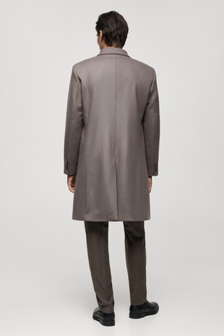 Manteau croisé 100 % laine italienne - Marron