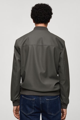 Veste bomber similicuir - Gris