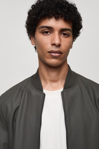 Veste bomber similicuir - Gris