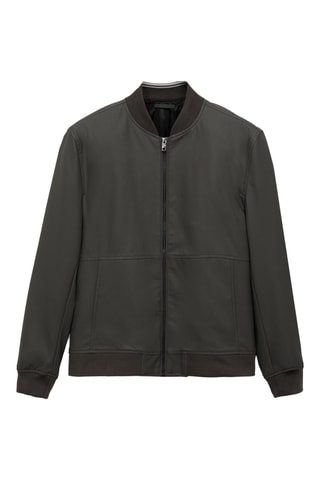 Veste bomber similicuir - Gris