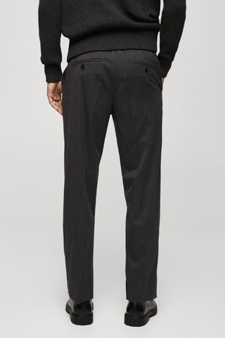Pantalon regular fit pinces cordon - Gris