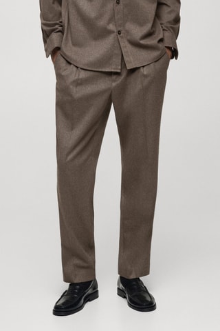 Pantalon regular fit pinces cordon - Gris