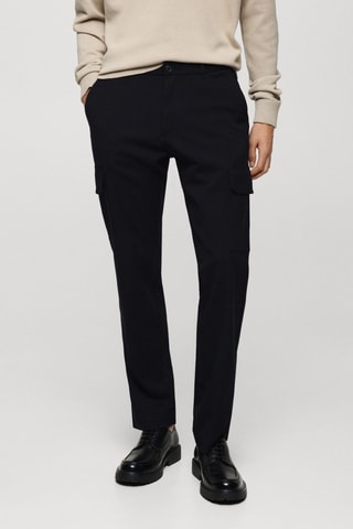 Pantalon regular-fit cargo - Bleu marine