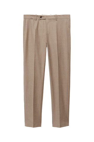 Pantalon costume flanelle 100 % laine italienne - Marron