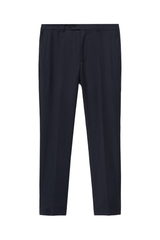 Pantalon costume flanelle 100 % laine italienne - Bleu marine