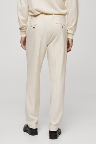 Pantalon costume flanelle laine italienne - Blanc