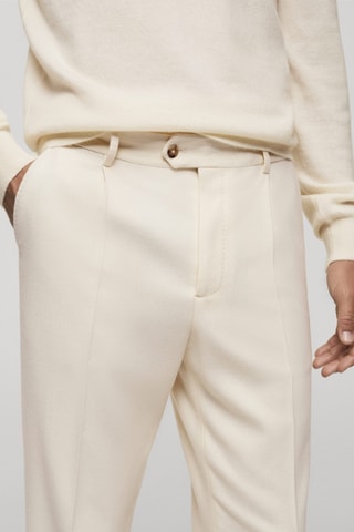 Pantalon costume flanelle laine italienne - Blanc