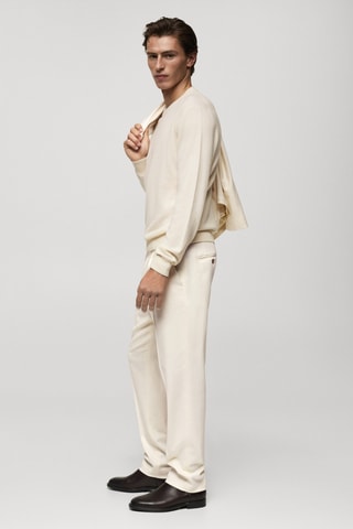 Pantalon costume flanelle laine italienne - Blanc