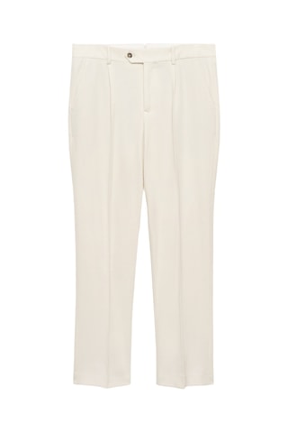Pantalon costume flanelle laine italienne - Blanc