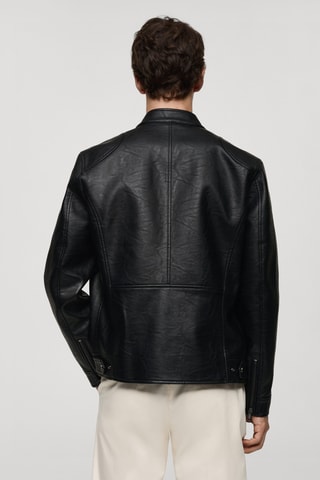 Blouson similicuir fermeture Éclair - Noir