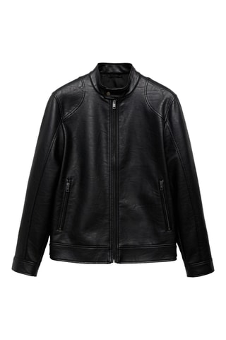 Blouson similicuir fermeture Éclair - Noir