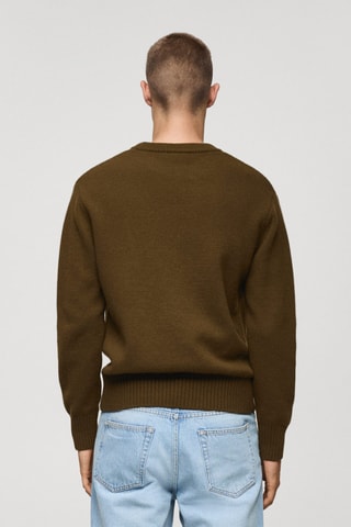 Pull-over maille laine mélangée - Olive