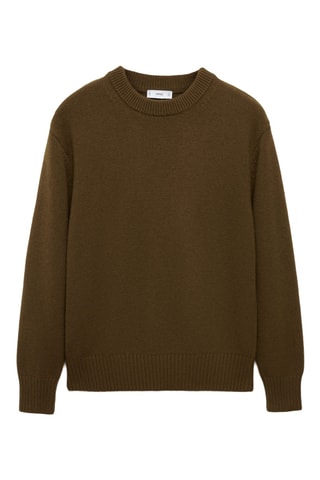 Pull-over maille laine mélangée - Olive