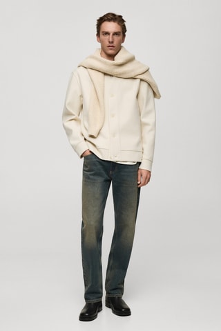 Cardigan flanelle relaxed-fit - Écru