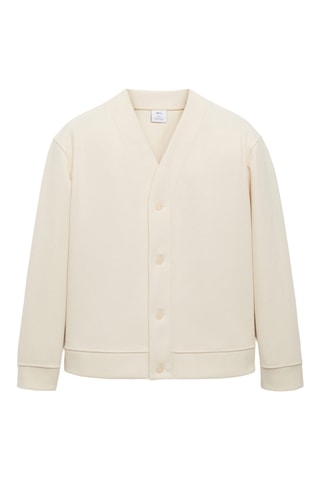 Cardigan flanelle relaxed-fit - Écru