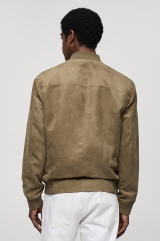Blouson bomber imitation daim - Kaki