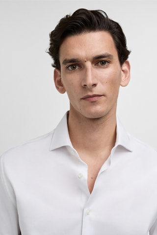 Chemise costume regular-fit structurée - Blanc
