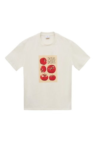 T-shirt regular-fit coton imprimé - Écru