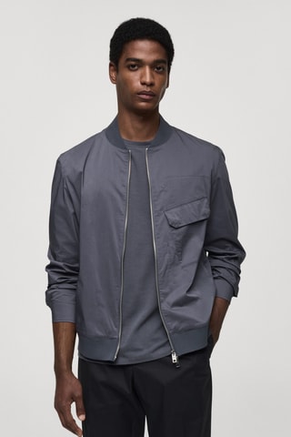 Veste bomber poche - Bleu pétrole