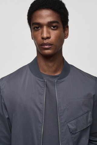 Veste bomber poche - Bleu pétrole