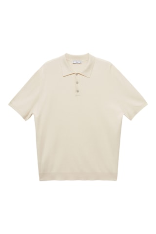Polo maille fine structuré - Blanc cassé