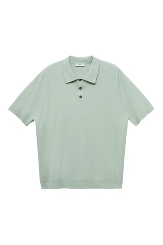 Polo maille fine structuré - Vert d'eau