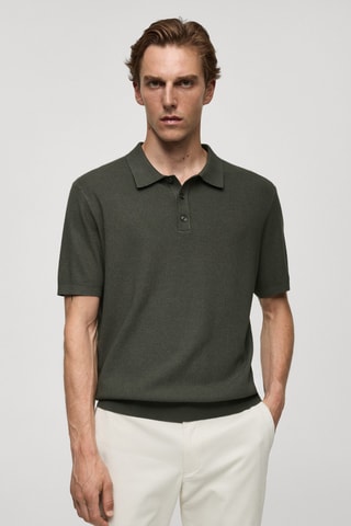 Polo maille fine structuré - Vert