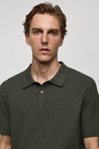 Polo maille fine structuré - Vert