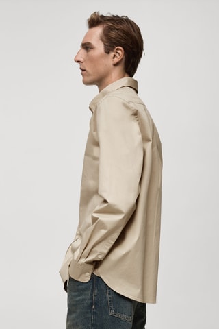 Chemise regular fit coton - Beige