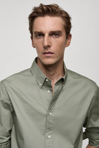 Chemise regular fit coton - Kaki