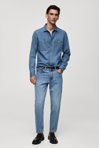 Surchemise en jean poches regular-fit - Bleu