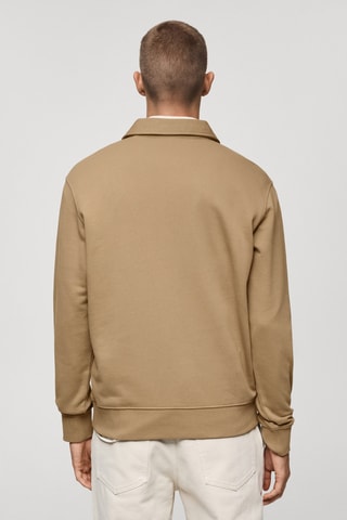 Sweat-shirt polo 100 % coton - Sable