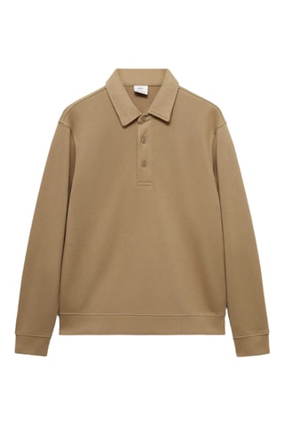 Sweat-shirt polo 100 % coton - Sable