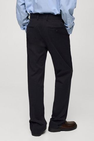 Pantalon regular-fit coton Tencel - Bleu marine