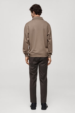 Sweatshirt with anti-odour technology and zip - Gris