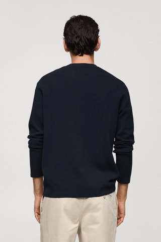 Pull-over maille moyenne regular-fit - Bleu marine