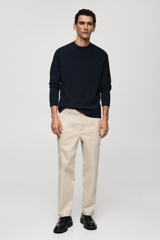 Pull-over maille moyenne regular-fit - Bleu marine