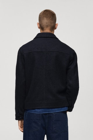 Veste laine à poches - Bleu marine