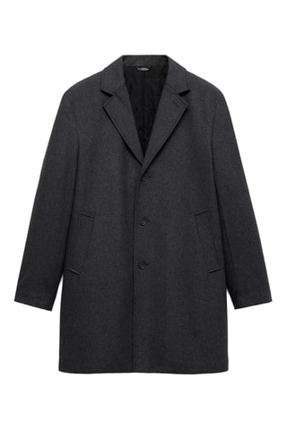Manteau laine matelassé regular-fit - Gris