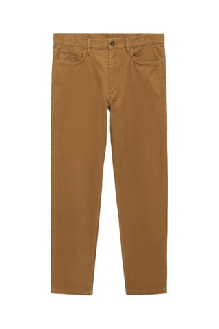 Pantalon velours côtelé regular-fit - Marron