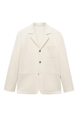 Veste costume flanelle laine italienne - Blanc
