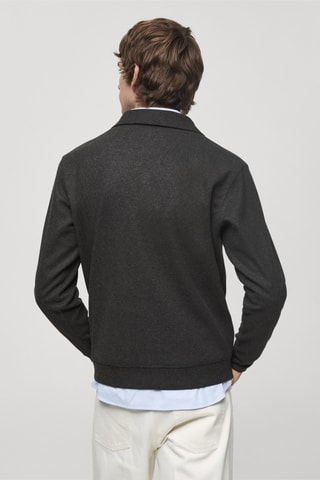 Polo regular-fit tissu sweat-shirt - Anthracite