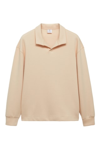 Sweat-shirt polo relaxed-fit - Écru