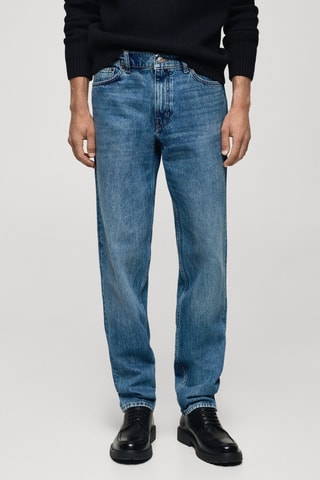 Jean Bob regular fit délavé moyen - Bleu marine