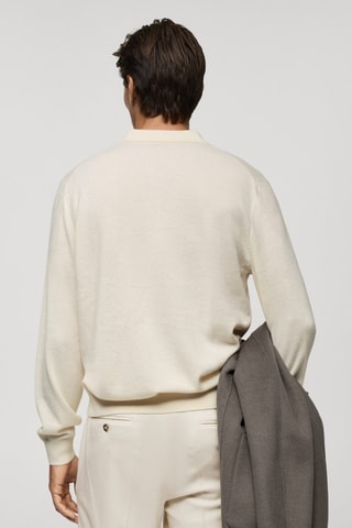 Pull-over polo 100 % cachemire - Écru